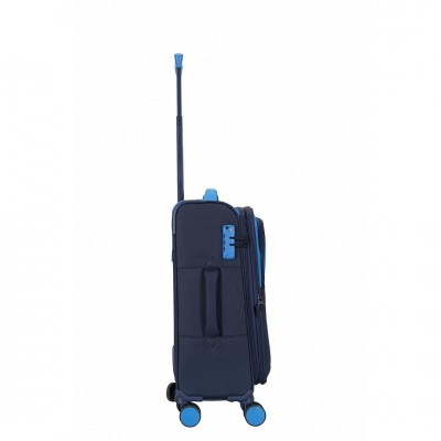 Valija Elf Ruedas Dobles Giratorias Azul Con Celeste 20"