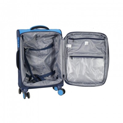 Valija Elf Ruedas Dobles Giratorias Azul Con Celeste 20"
