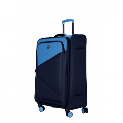 Valija Elf Ruedas Dobles Giratorias Azul Con Celeste 28"