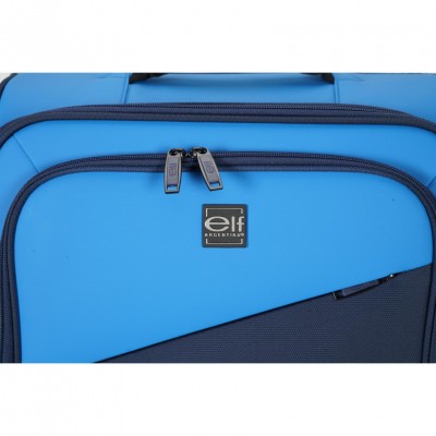 Valija Elf Ruedas Dobles Giratorias Azul Con Celeste 28"