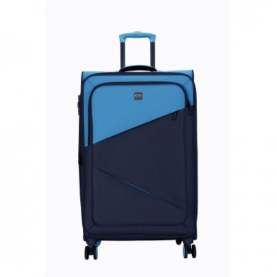 Valija Elf Ruedas Dobles Giratorias Azul Con Celeste 28"