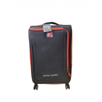 Valija Pierre Cardin Tela Grande 28" Negro Y Rojo