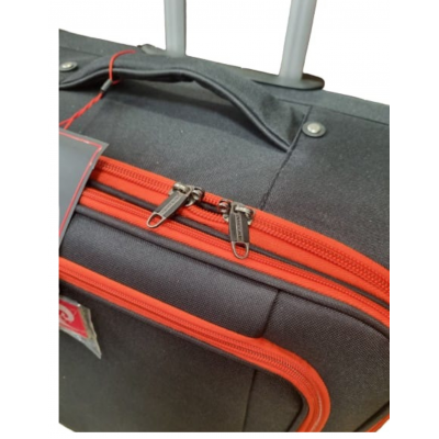 Valija Pierre Cardin Tela Grande 28" Negro Y Rojo