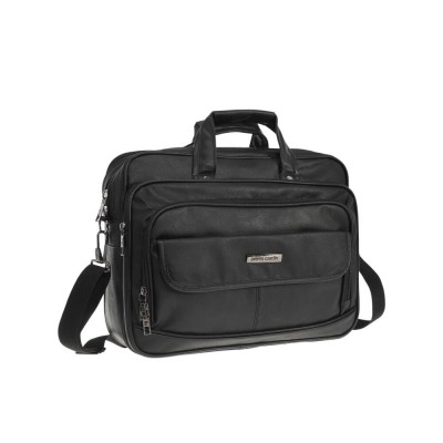Maletín Porta Notebook Portafolio Pierre Cardin Eco Cuero Negro