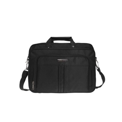 Maletín Portanotebook Pierre Cardin Negro Doble Bolsillo 