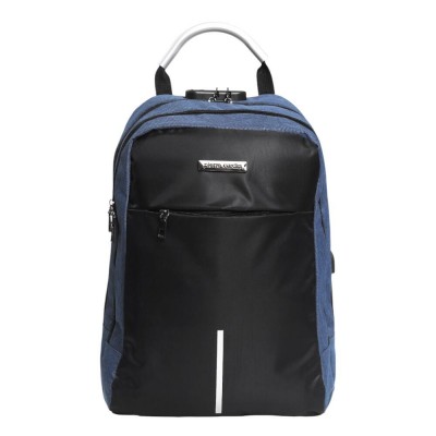 Mochila Pierre Cardin - Portanotebook Con Conexión Usb Y Candado Azul
