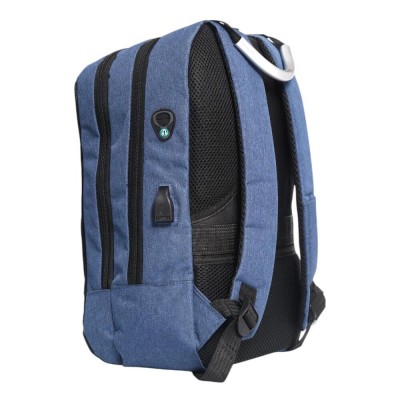 Mochila Pierre Cardin - Portanotebook Con Conexión Usb Y Candado Azul