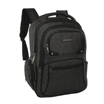 Mochila Pierre Cardin - Urbana Múltiples Bolsillos Con Cierres Gris