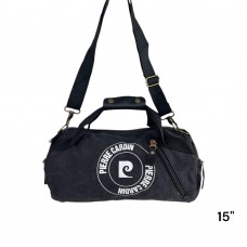Bolso Pierre Cardin - Cilindro Lona Con Bolsillos Laterales Negro
