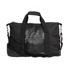 Bolso Pierre Cardin - Ecocuero Y Lona Con Bolsillo Al Frente Negro.