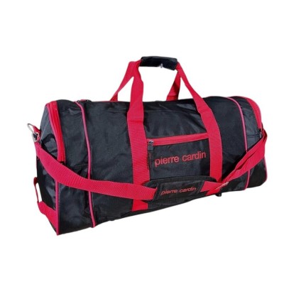 Bolso De Viaje Pierre Cardin 25"  Negro Tiras Rojo