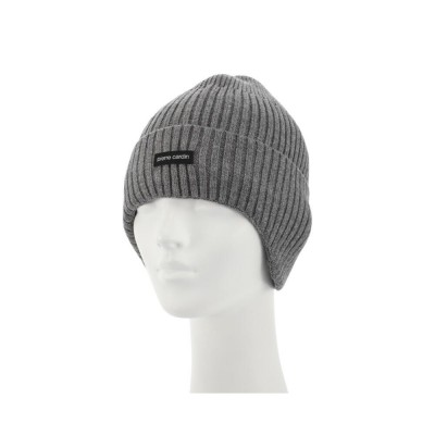 Gorro Tejido Pierre Cardin Con Corderito Y Orejeras Gris Claro