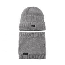 Gorro Tejido Pierre Cardin Con Cuellito Forrado Con Plush Gris Claro