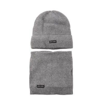 Gorro Tejido Pierre Cardin Con Cuellito Forrado Con Plush Gris Claro