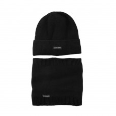 Gorro Tejido Pierre Cardin Con Cuellito Forrado Con Plush Negro