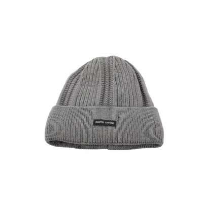 Gorro Tejido Pierre Cardin Con Corderito Gris Claro