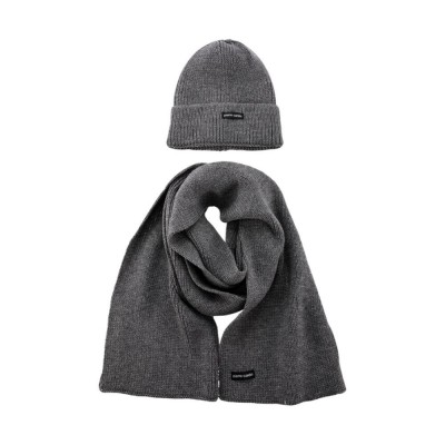 Gorro Tejido Pierre Cardin Con Bufanda Incluida Gris