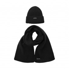 Gorro Tejido Pierre Cardin Con Bufanda Incluida Negro