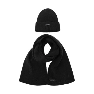 Gorro Tejido Pierre Cardin Con Bufanda Incluida Negro