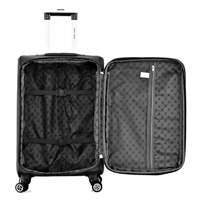 Valija Pierre Cardin Tela Grande 28" Azul Con Vivos Celestes