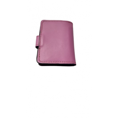 Billetera Chica Rosa Cuero Argentino Rfid