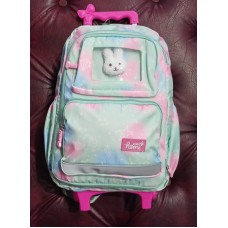 Mochila Sport New Bags - Conejo Forrada Bolsillo Frontal Con Carro Verde/lila