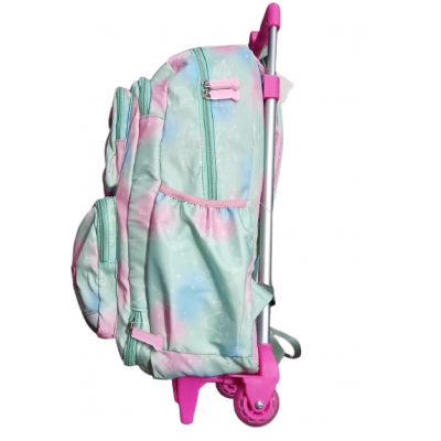 Mochila Sport New Bags - Conejo Forrada Bolsillo Frontal Con Carro Verde/lila