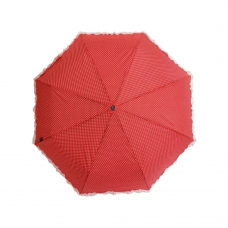 Paraguas Bagcherry Corto Rojo Con Lunares Blancos