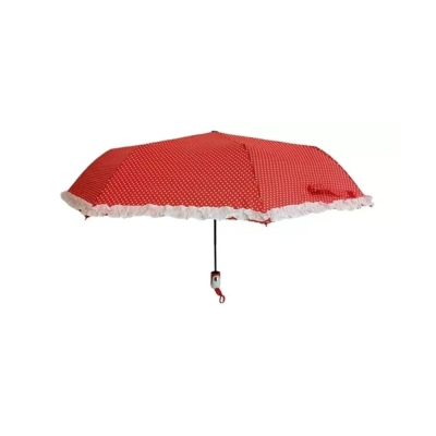 Paraguas Bagcherry Corto Rojo Con Lunares Blancos