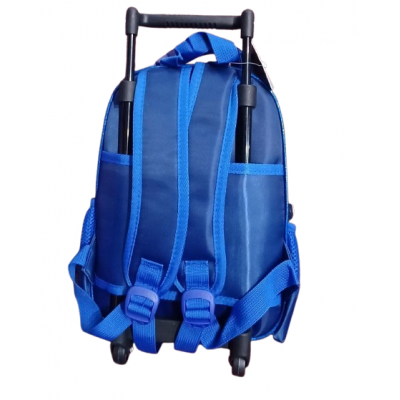 Mochila I Run Infantil - Con Luz Para Jardín Incluye Cartuchera Gato Espacio Azul Con Carro
