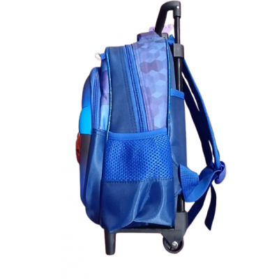 Mochila I Run Infantil - Con Luz Para Jardín Incluye Cartuchera Gato Espacio Azul Con Carro