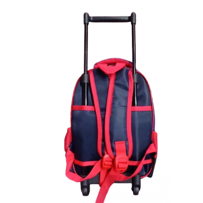 Mochila I Run Infantil - Con Luz Para Jardín Incluye Cartuchera Espacio Robot Rojo/negro Con Carro.