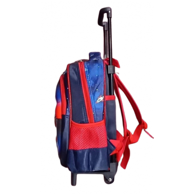 Mochila I Run Infantil - Con Luz Para Jardín Incluye Cartuchera Espacio Robot Rojo/negro Con Carro.