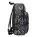 Mochila Kossok - Escolar Urbana Unisex Reforzada Bolsillo Frontal Negro Y Blanco