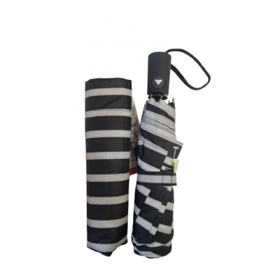 Paraguas Lefran Rayado Blanco Y Negro