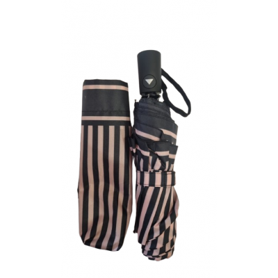 Paraguas Lefran Rayado Rosa Y Negro