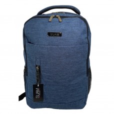 Mochila Suam - Para Facultad Portanotebook Con Bolsillos Frente Y Laterales Azul.