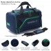 Bolso Wanderlust Deportivo - Correa Regulable Azul Con Cierres Verdes 18"