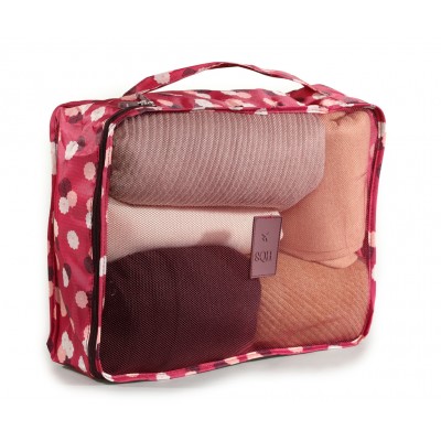 Set Organizador De Valija Squash X 6 Flor Rojo