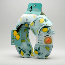 Set X4 Almohada Antifaz Tapones Tag Squash Limón