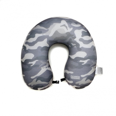 Almohada Cuello Viaje  Camuflado Gris